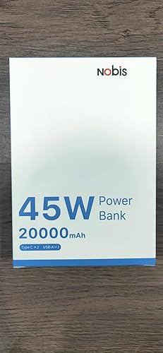 Miniatura 8 de NOBIS Cargador portátil, banco de energía de 20000 mAh, banco de energía de 45 W, carga rápida, paquete de batería con cable C a C, banco de batería