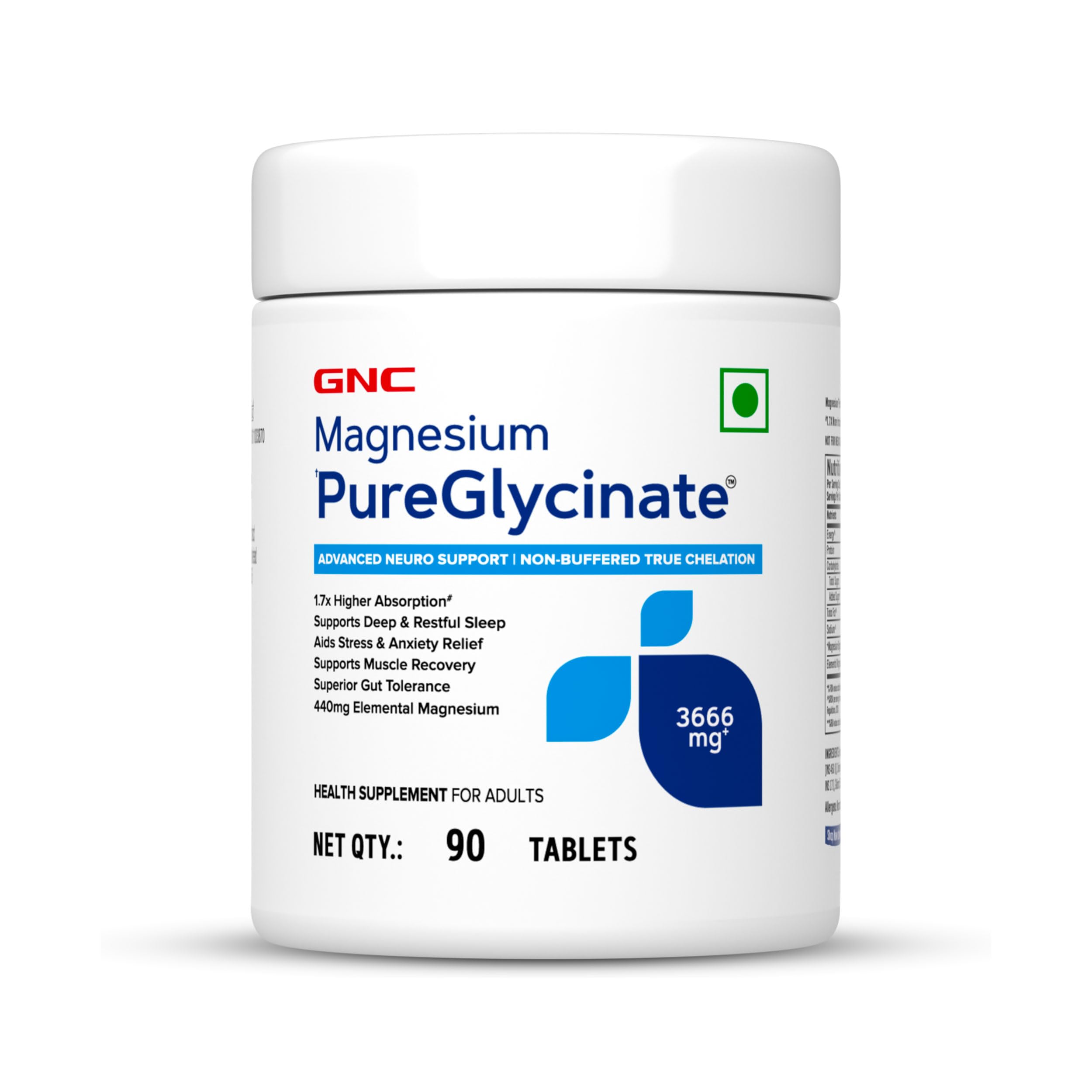 GNC Magnesium PureGlycinate | 100% Pure Non-Buffered Glycinate | 440mg Elemental Magnesium, 100% RDA | Up to 80% Absorption | Deep Sleep, Stress & Recovery | 90 Tablets-picture-17