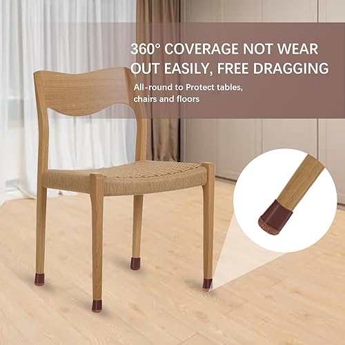 Miniatura 3 de Protectores de patas de silla, almohadillas de fieltro para muebles, deslizadores de suelo, protectores de goma para patas de sillas para suelos de