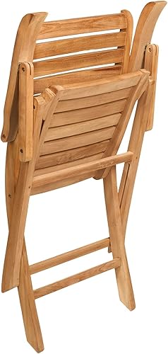 Miniatura 9 de TeakCraft Silla plegable de teca con brazo  Silla de un solo brazo  Totalmente montada  Madera maciza al aire libre, interior  Comedor de madera,