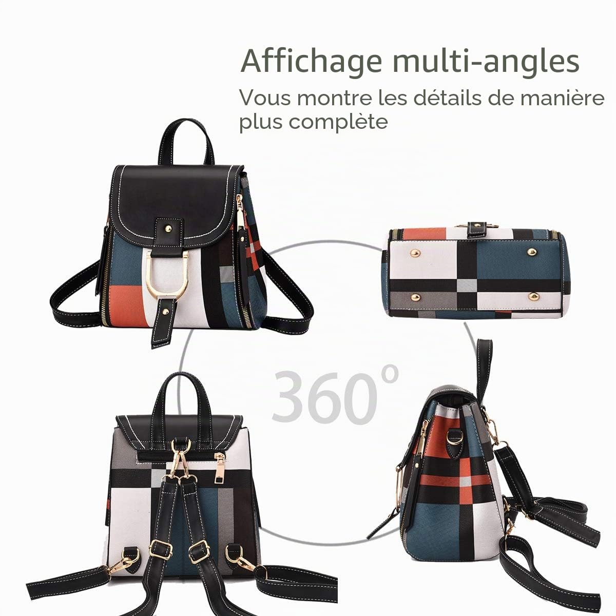 NICOLE&DORIS Sac à Dos Femmes Petit Sac à Dos Sac bandoulière Sacs à Main Sac à Dos pour Dames Cuir Sac à Dos Sac d'épaule