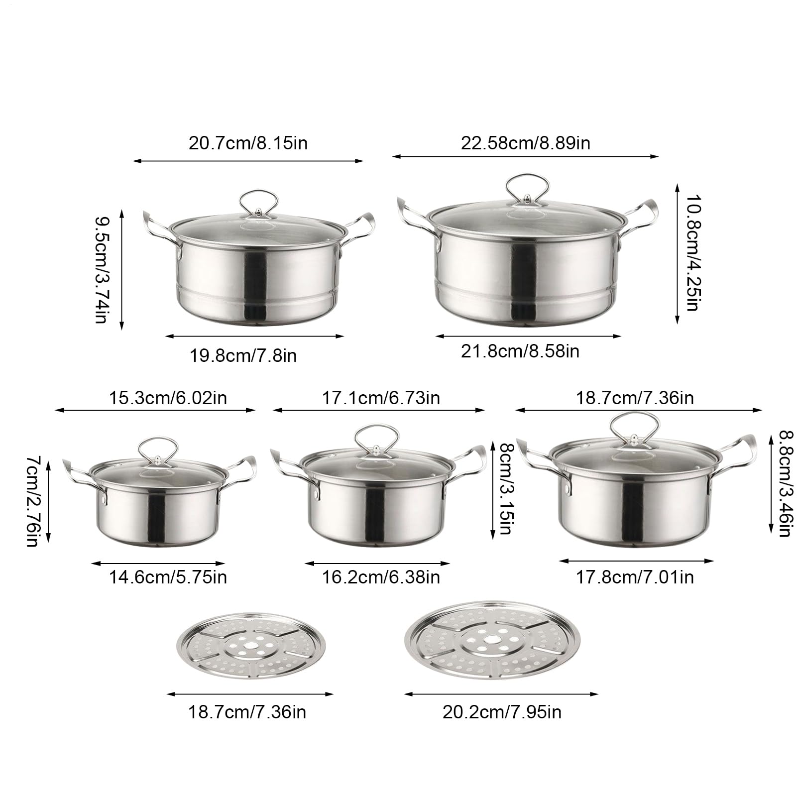 Antihaft-Pfannen-Set, effiziente Soßentöpfe mit Deckel, antihaftbeschichtet, Suppentopf-Set, Suppentopf-Set, professionelles Kochgeschirr-Set, Schmoren, Dämpfen von Gemüse, Küche, Zuhause, Restaurant | Induktionstaugliches Kochgeschirr Für Restaurant Küch