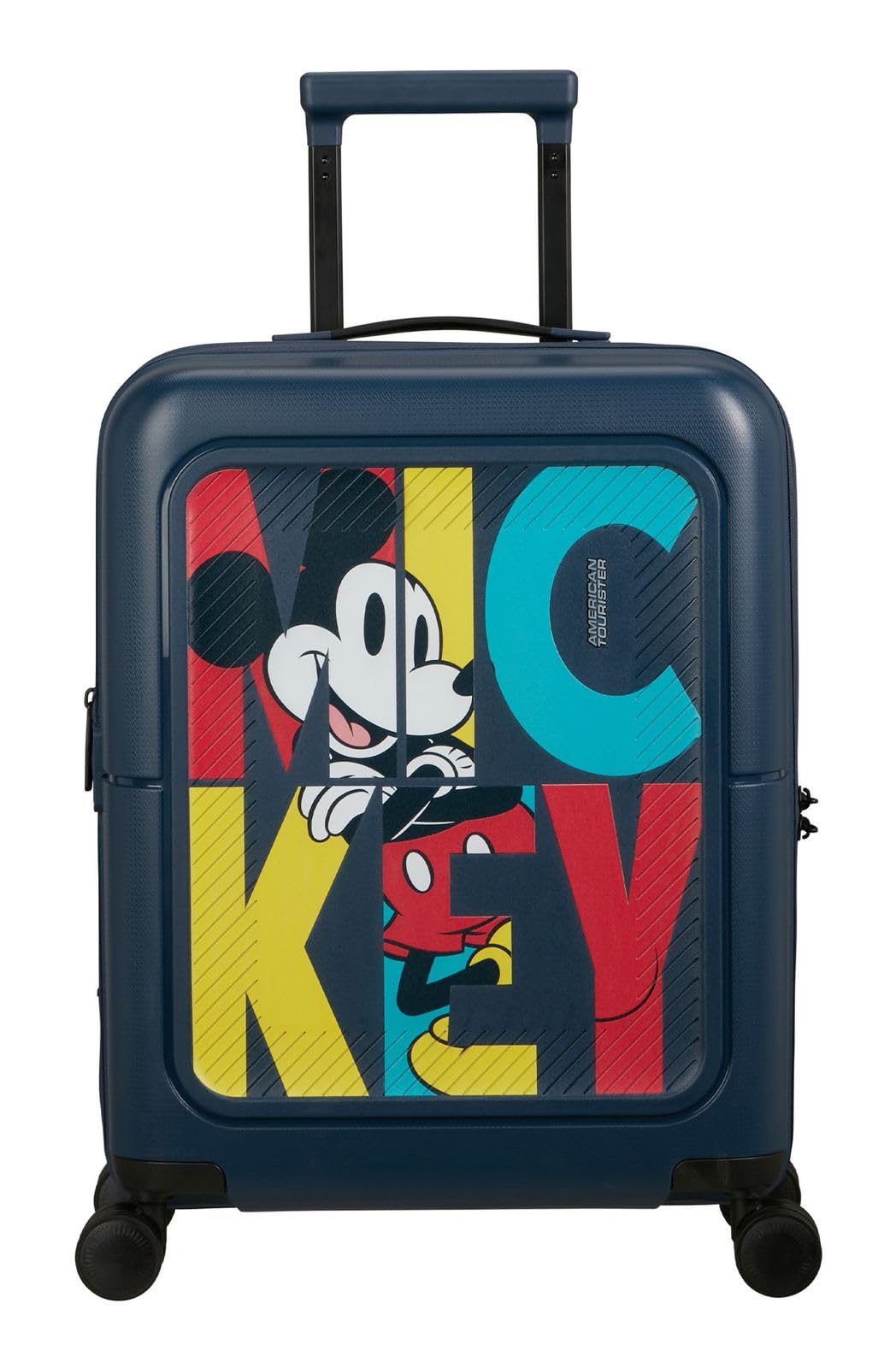 American Tourister Dashpop Disney - Spinner S, Expandable Cabin Luggage, 55 cm, 41/47 L, Multicolour (Mickey Pop Letters)