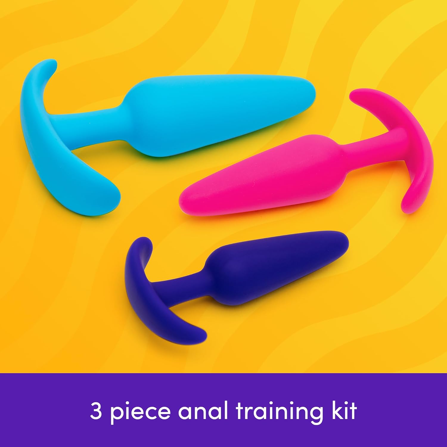 Lovehoney Silicone Butt Plug Kit - 3 Piece Anal Training Kit - Progressive Size Small to Large Flared Base Anal Plugs - 2.9-4.4 inch Adult Sex Toys for Men, Women & Couples