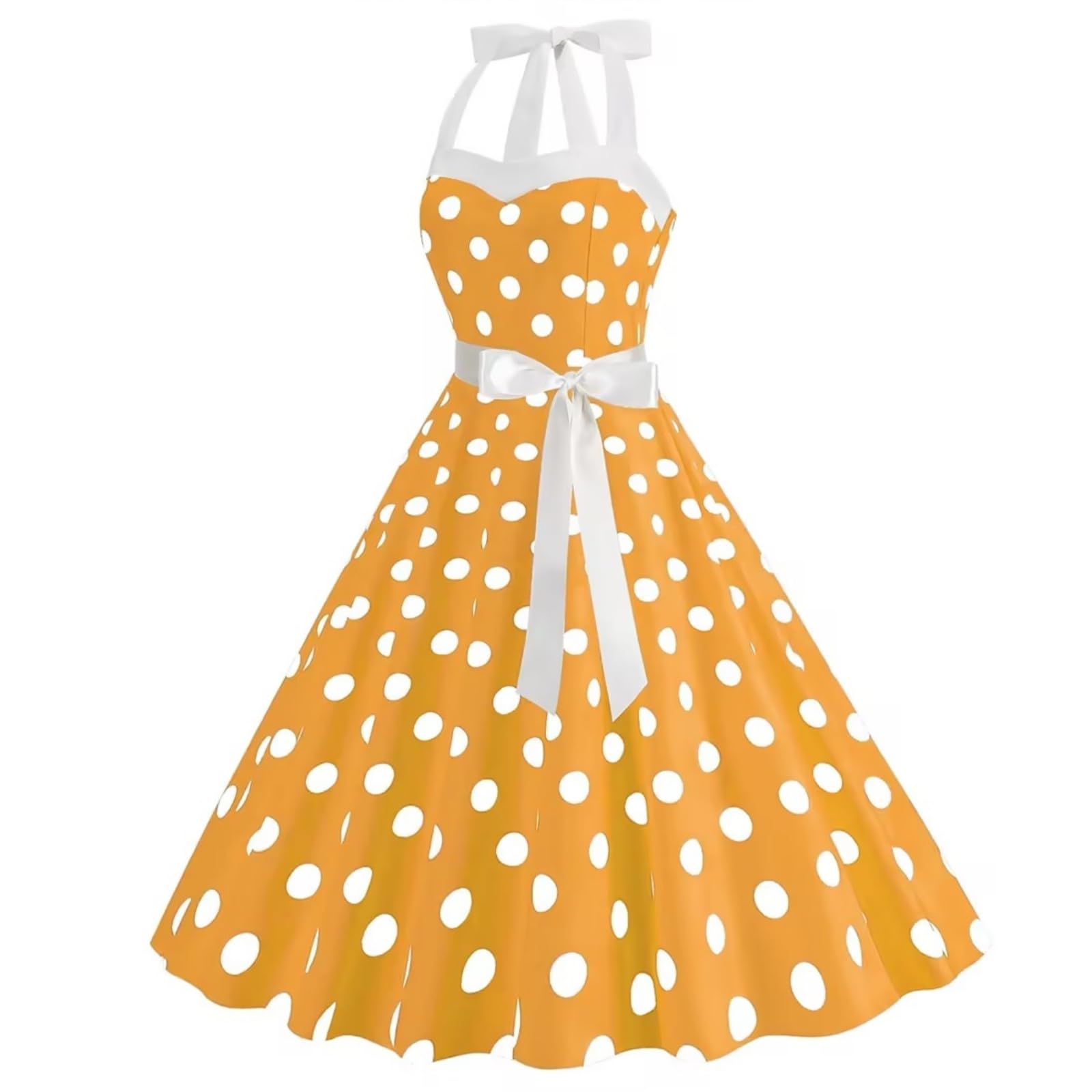 Vestito da donna anni '50 a pois vintage anni '50 Rockabilly con sottoveste per adulti