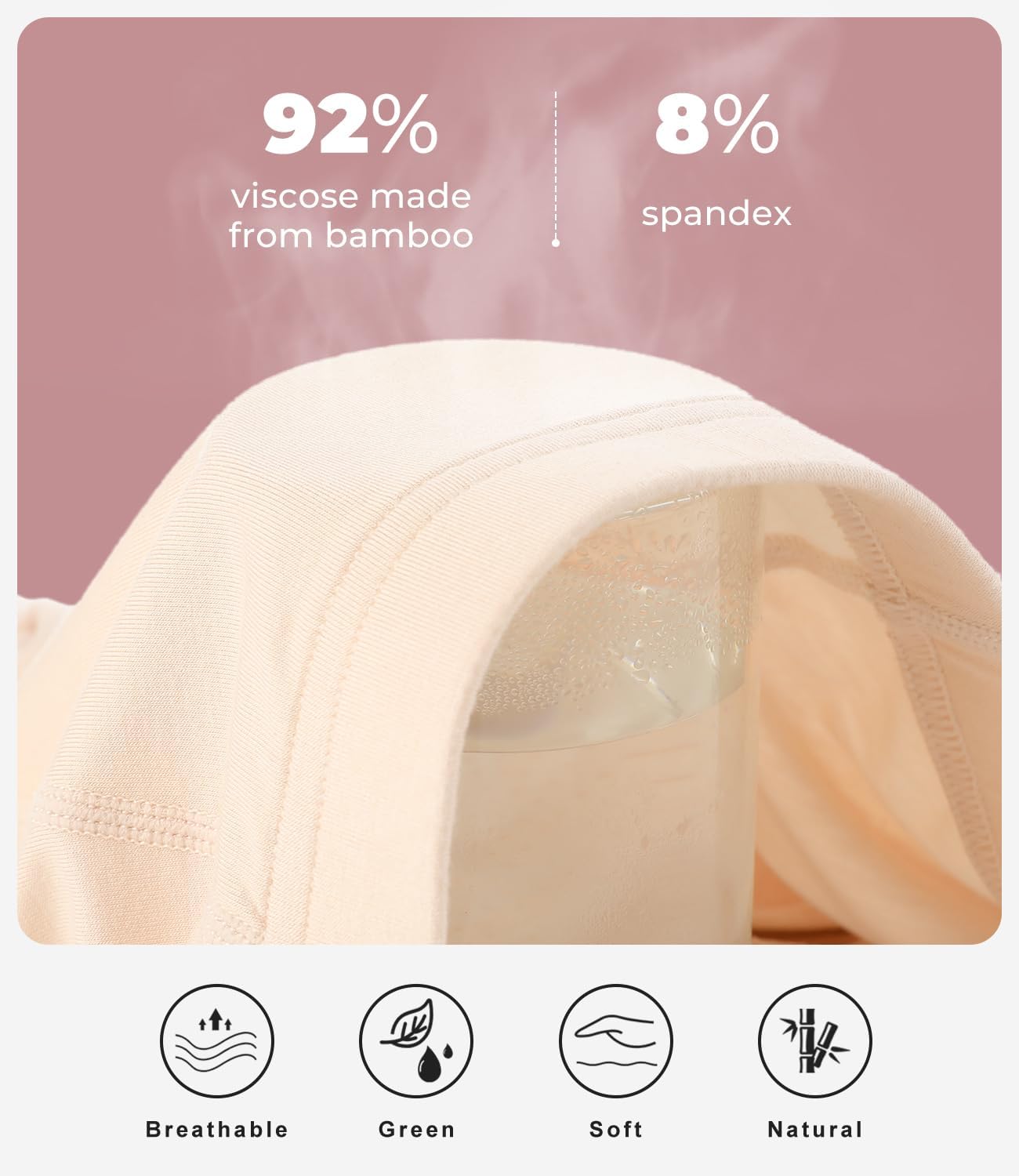 BAMBOO COOL Womens Boxer Briefs Underwear Boy Shorts Soft Stretch Panties for Women, 4 Packs - Image 3