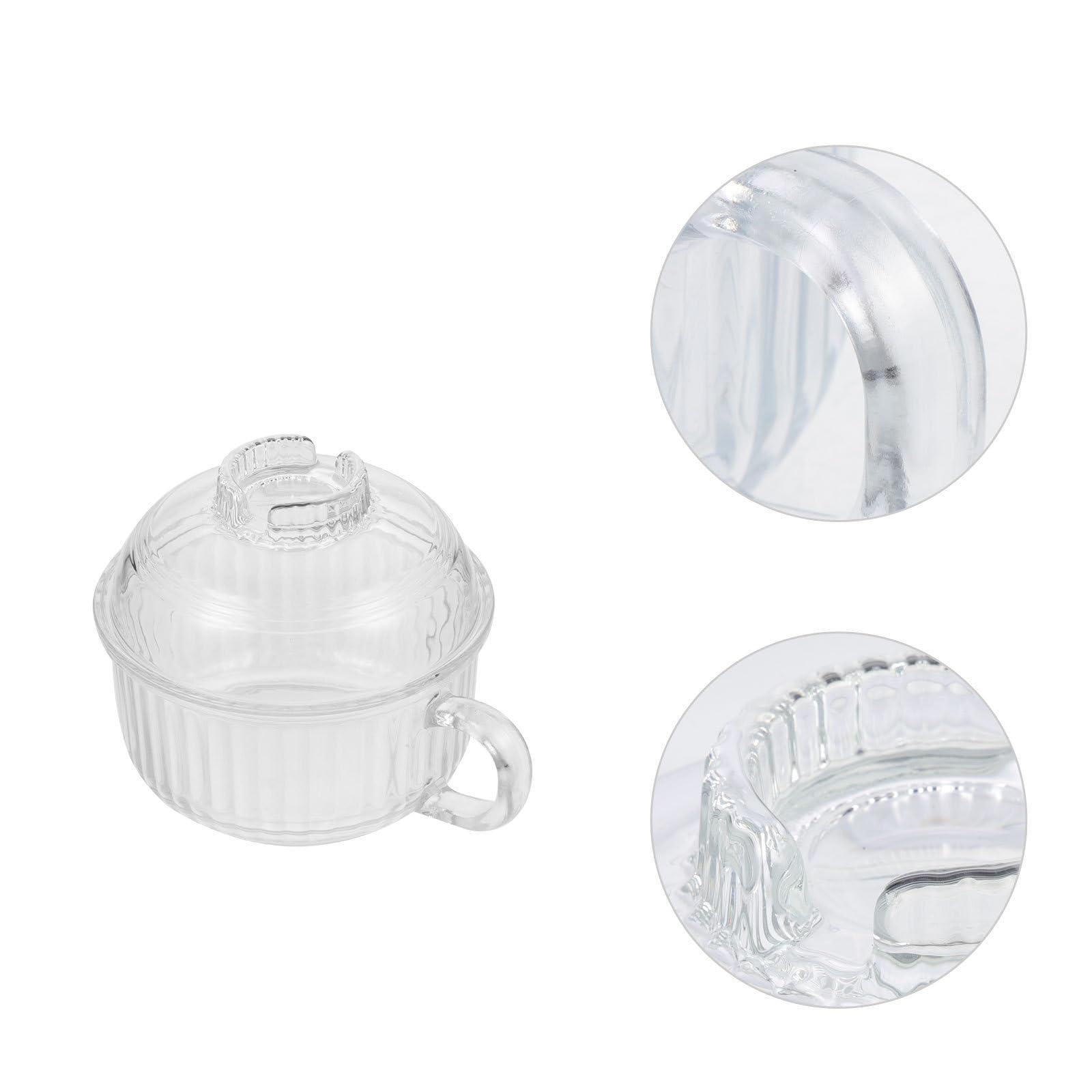 GALPADA Suppenschüssel mit Deckel aus Glas Mikrowellengeeignete Haushaltsglasschüssel Kleine Dampfgarer Suppenschale für Täglichen Gebrauch