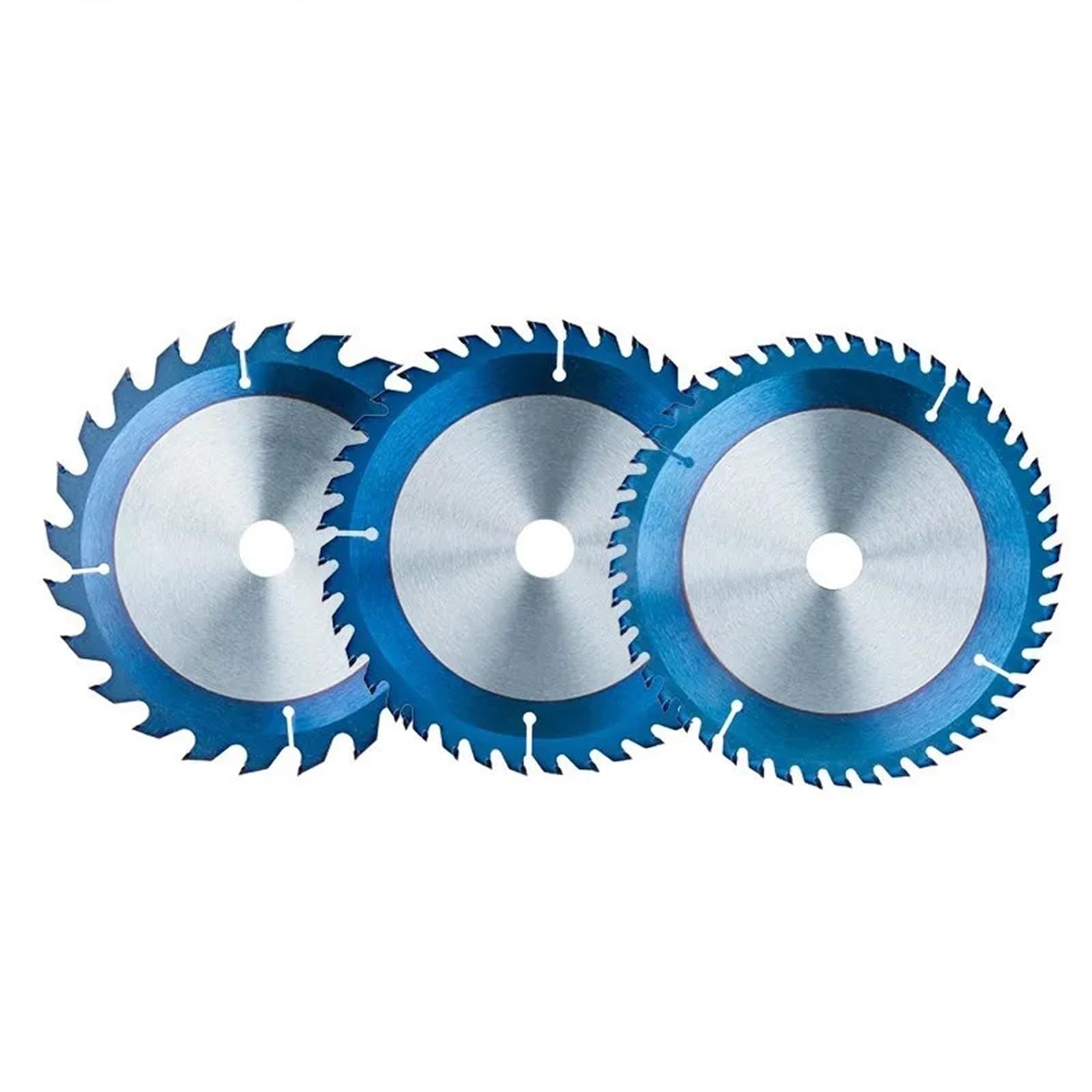 Hoja de sierra TCT 165mm 24/40/48T 210mm 24/48/60T hoja de sierra Circular de carburo disco de corte de madera con revestimiento azul 1 ud./3 uds.(3pcs Set 165mm)