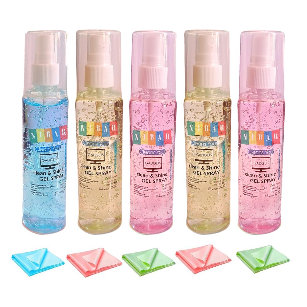 Laptop Cleaner Cleaning Spray Gel Includes Cloth for Computers, Laptops, Mobiles, iPad Screens Camera Lens Glasses Sunglasses TV Screens LED LCD Screens (100ml) (Pack of 5) (B0DBGRH939) Amazon Price History, Amazon Price Tracker
