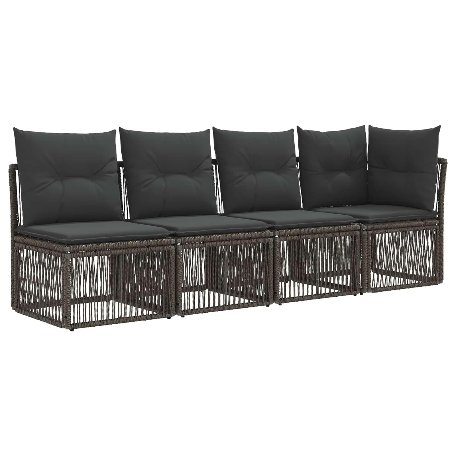 Set di divani da giardino in polyrattan, 11 pezzi, grigio | Gruppo divano modulare per terrazza ed esterno con robusto telaio in acciaio e rivestimenti lavabili.