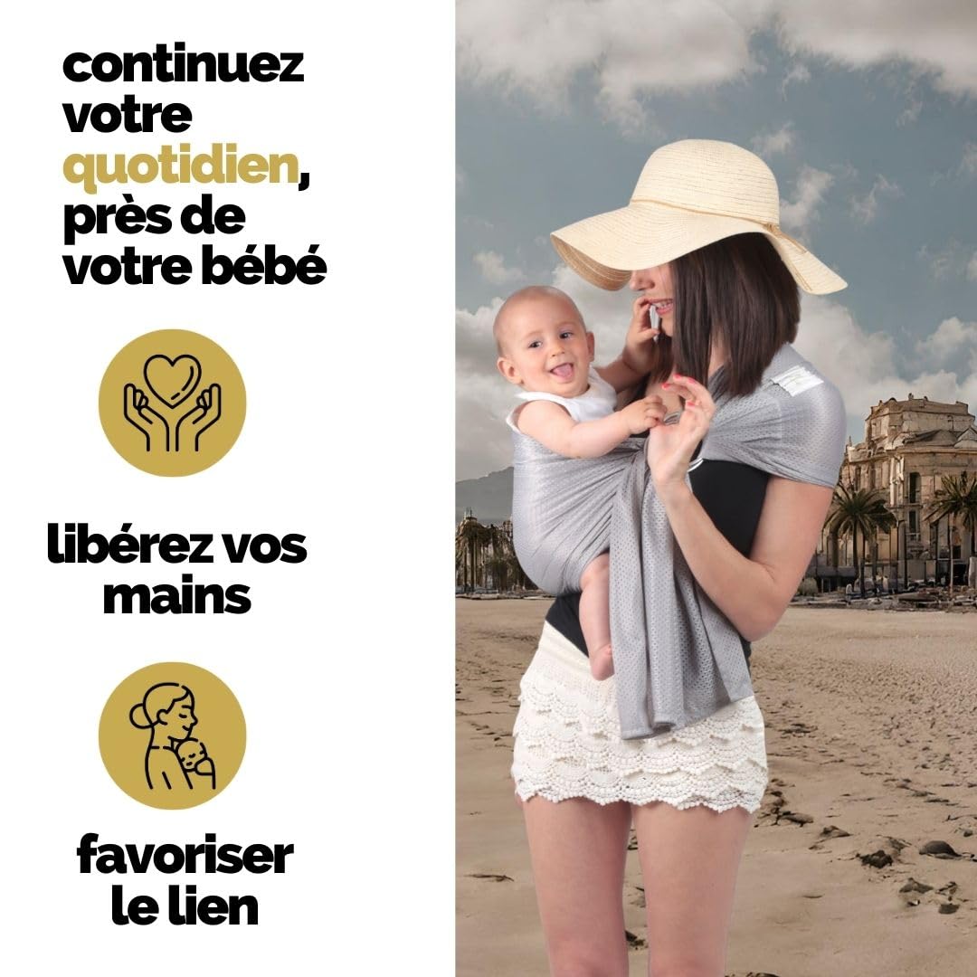 Amarsupiel | Porte-bébé à eau | Séchage ultra rapide | Porte-bébé ergonomique | Certifié OEKOTEX | Fabriqué en Espagne | Facile à utiliser