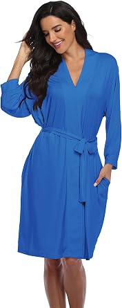 Super Shopping-zone Womens Robes Lightweight Kimono Robes Knit Bathrobes Soft Sleepwear Loungewear