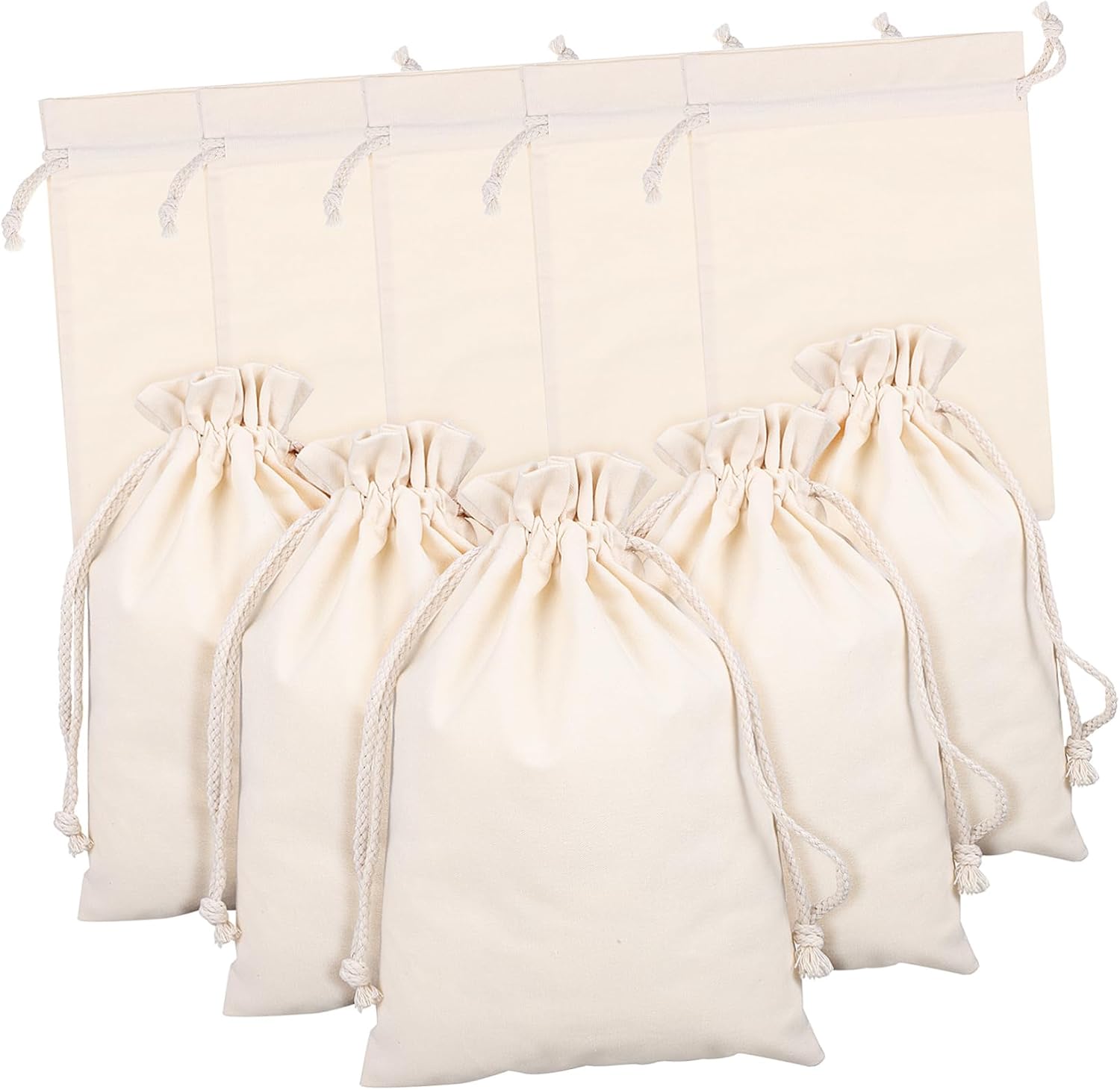 CHILDWEET 10pcs Drawstring Pouch Cotton Drawstring Bags for Gifts Reusable Storage Muslin Bags Bulk Diy Projects