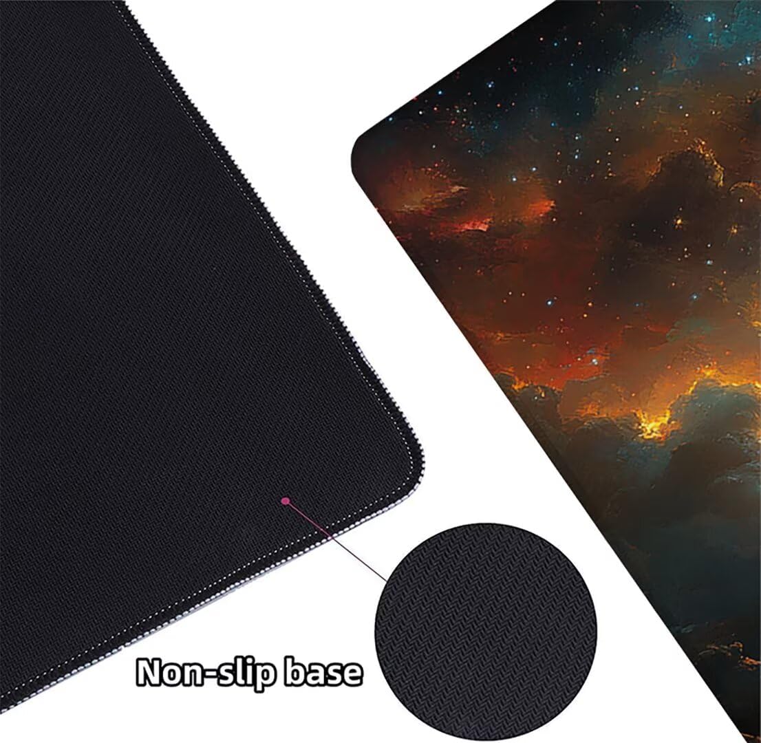 Gaming Mouse Pad Blue, Extended XXL Mouse Pad Large 36 x 16 in, Cloud Desk Mat with Non-Slip Base, Stitched Edges Mousepad for Keyboard and Mouse, Office Home Decor Desk Pad Mat, Gifts for Women Z-68