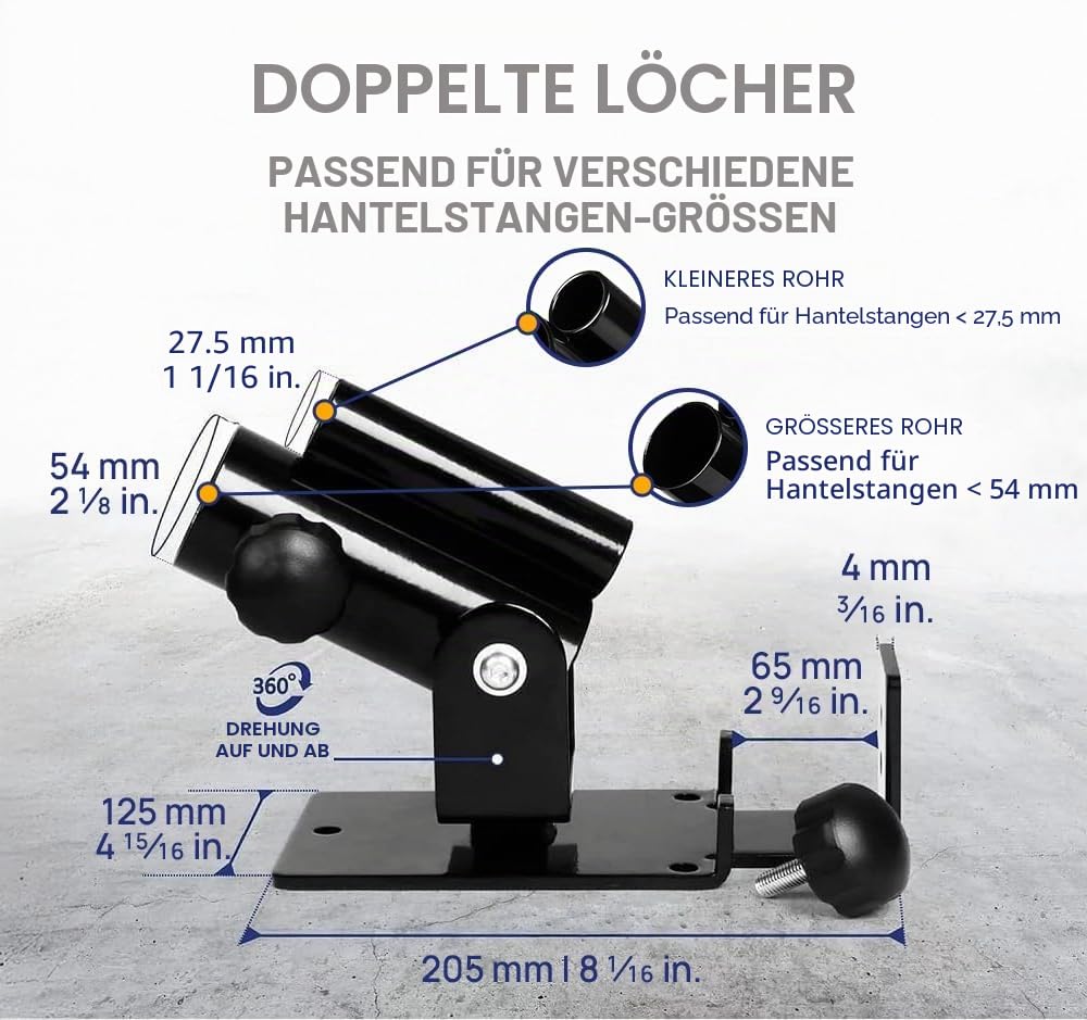 Yes4All Deluxe T-Bar Row Plattform - 360° schwenkbar - Passend für 1" Standard und 2" Olympiastangen – ideal für das Fitnessstudio zu Hause