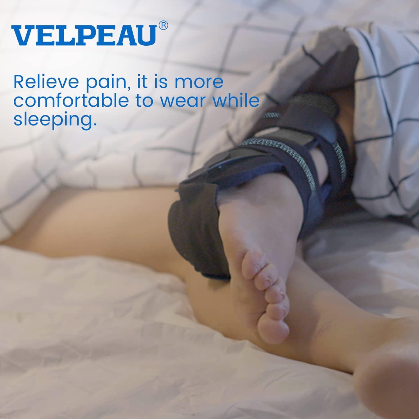 Velpeau Ankle Brace - Stirrup Ankle Splint - Adjustable Rigid Stabilizer for Sprains, Tendonitis, Post-Op Cast Support and Injury Protection for Women and Men (Foam Pads, Large - Right Foot)