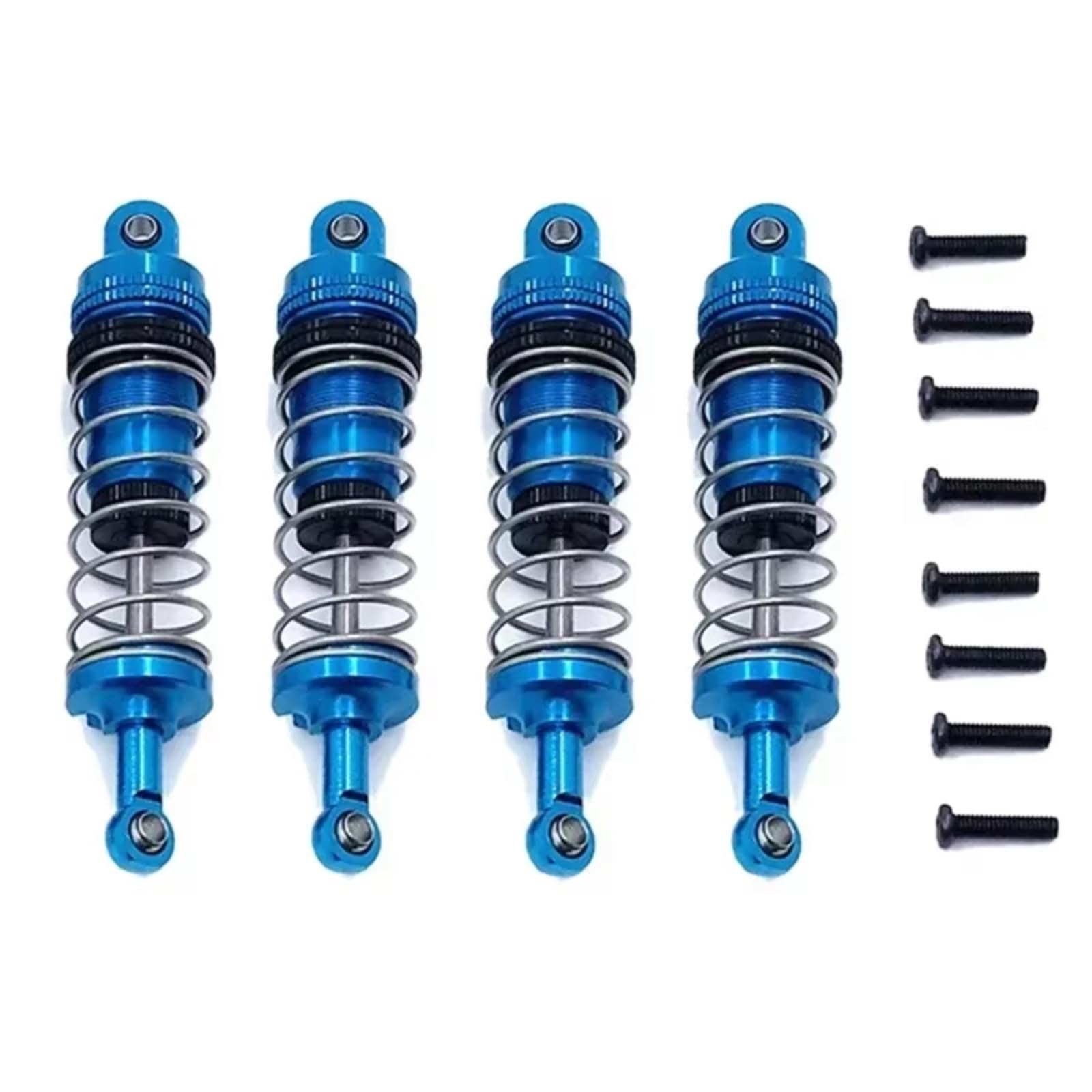 Ammortizzatore RC per Wltoys 144001 124019 124018 RC Auto Parti di Aggiornamento Accessori Ammortizzatori Metallo Regolabili Ammortizzatore(Blue,4pcs)