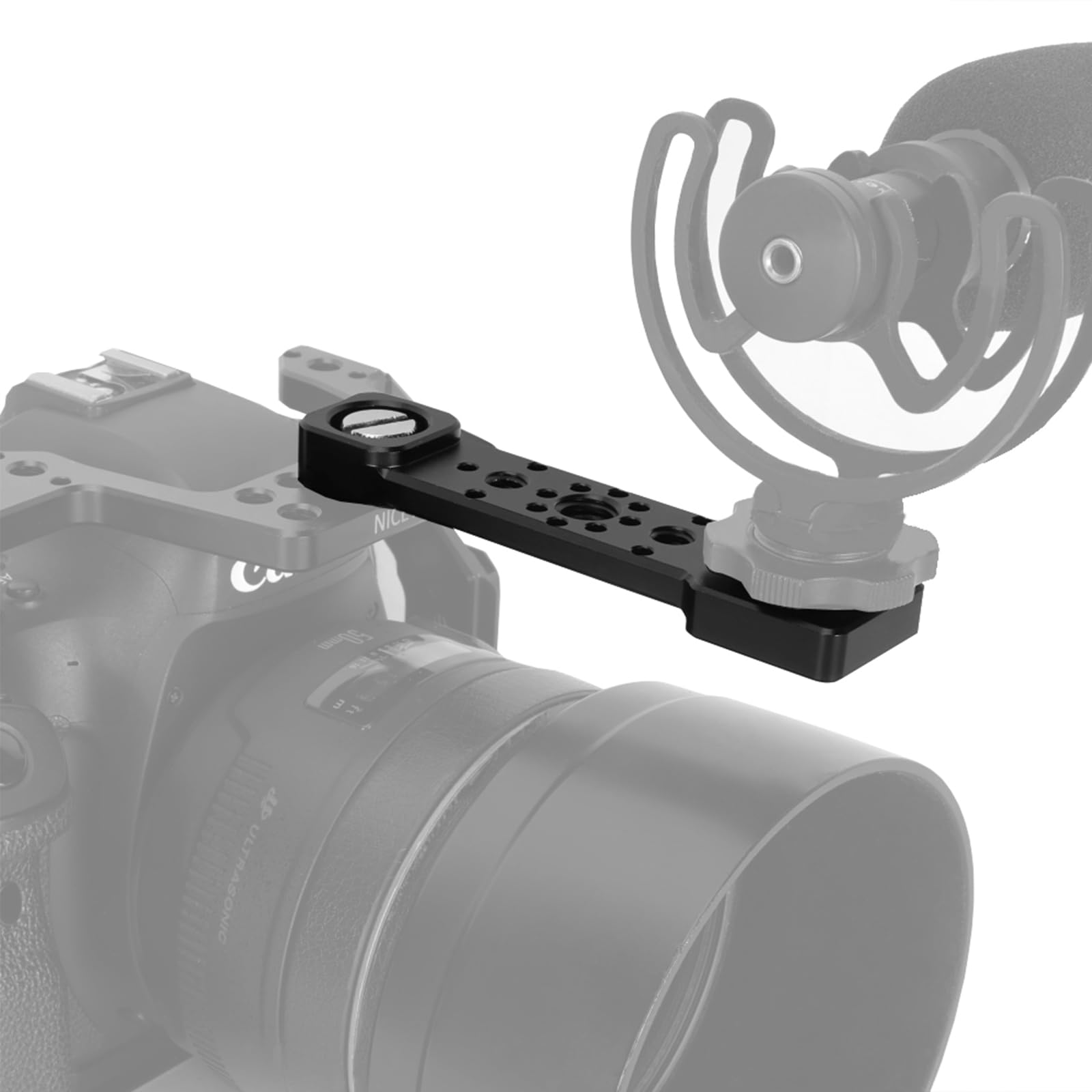 NICEYRIG Support d'extension pour griffe froide, barre à fromage avec griffe froide pour caméra moniteur cage rig/trous de loacting Ar-ri/accessoires de griffe