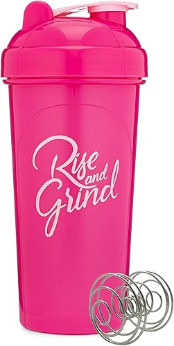 Miniatura 5 de Paquete de 2 botellas de coctelera de 28 onzas con citas motivacionales elevación rosa y mentamente blanca sobre la materia  Juego de tazas