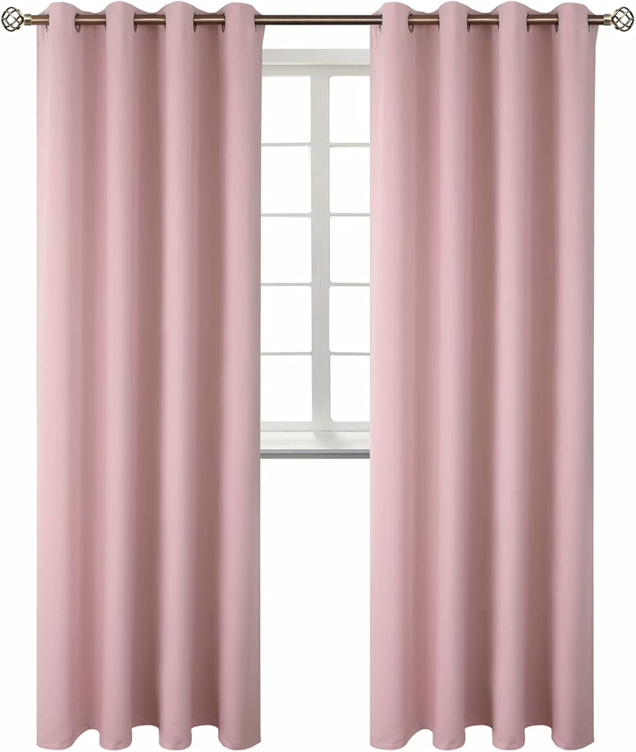 BGment Room Darkening Curtains 95 Inches Long - Grommet Thermal Insulated Drapes Window Treatment Curtains for Bedroom, 2 Panels, 52 x 95 Inch, Baby Pink