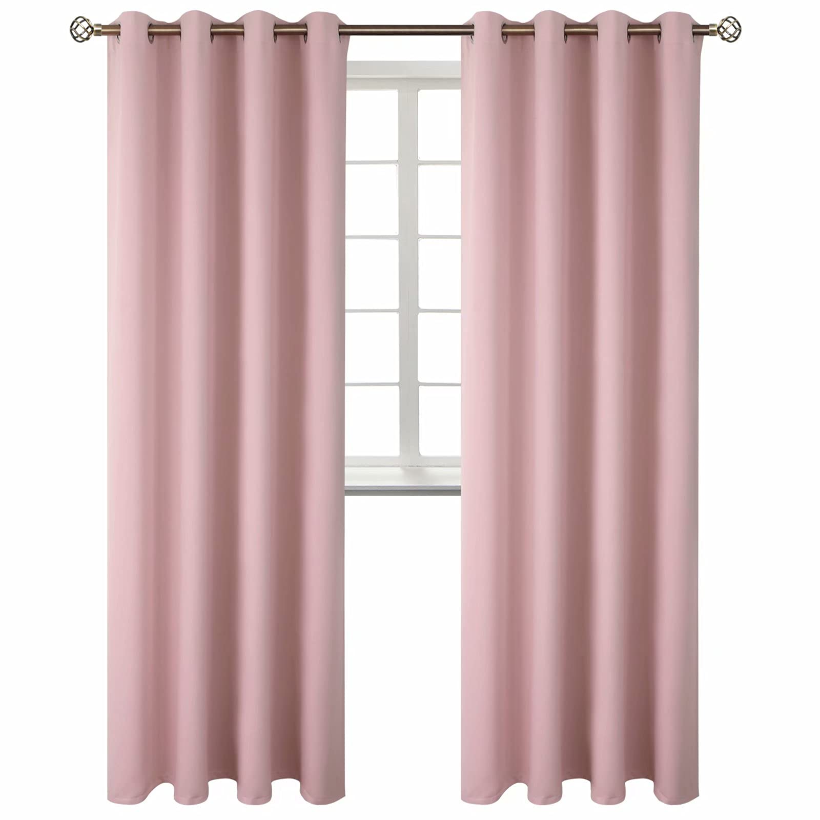 BGment Pink Room Darkening Curtains 95 Inch for Living Room - 2 Panels