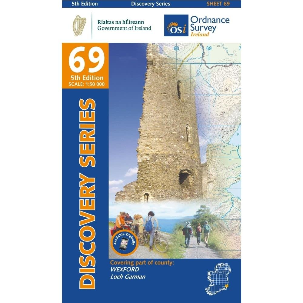 County Wexford Map | Ordnance Survey Ireland | OSI Discovery Series 69 | Ireland | Walks | Hiking | Maps | Adventure (Discovery Map)