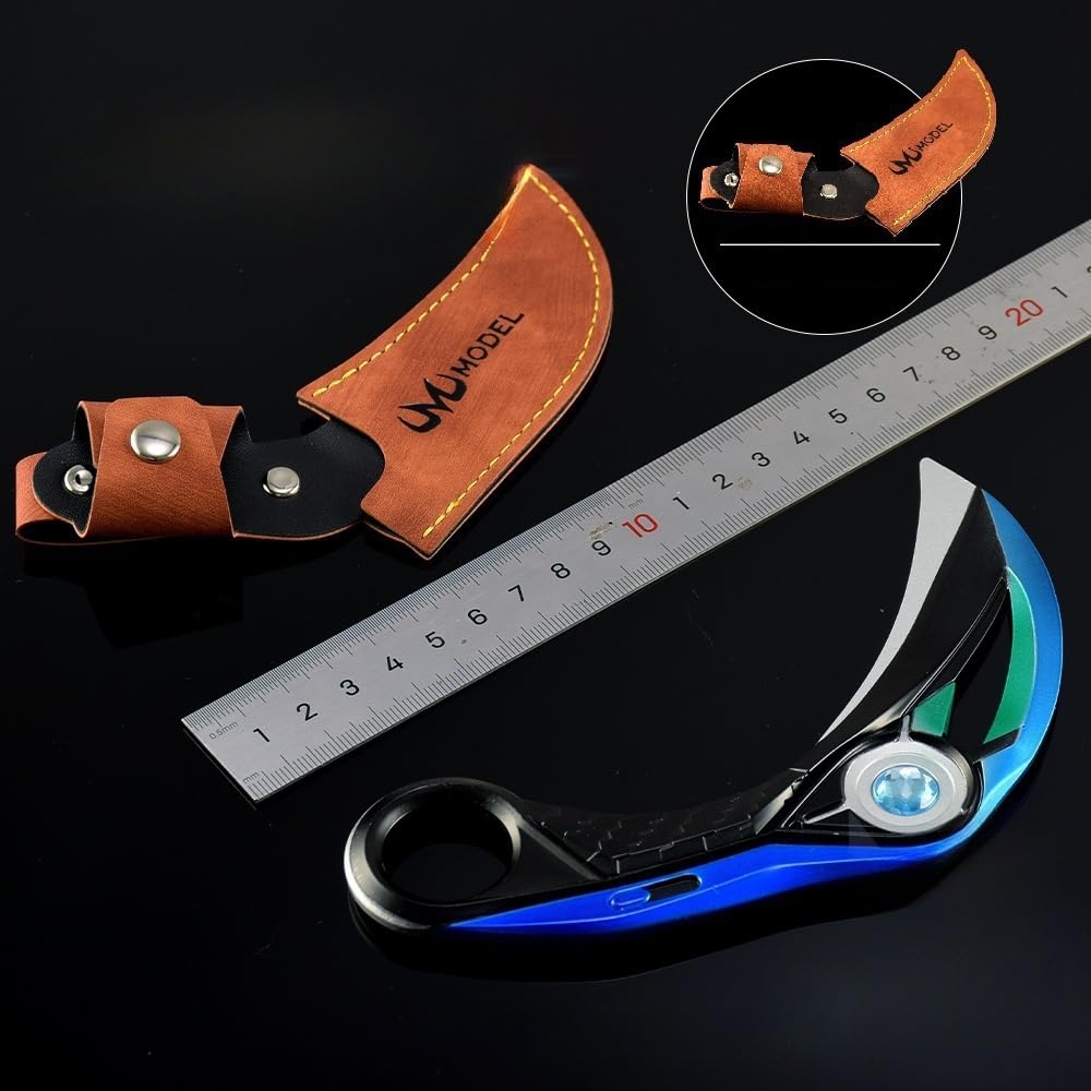 Superbuybox Game Valorant Ion Karambit Knife Martial Arts Ninja Weapons Game Collection Gift Desk Decoration Backpack Pendant Gift (Ion Karambit Yellow)