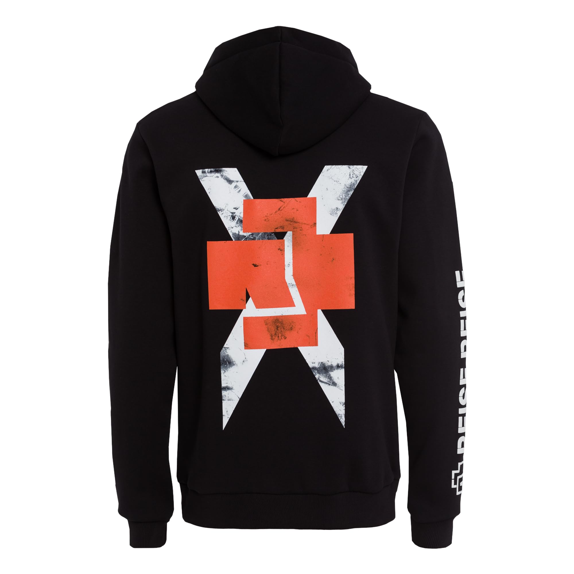 Rammstein Kapuzenpullover Weisses Kreuz schwarz, Offizielles Band Merchandise mit Brust-, Rücken- und Ärmeldruck