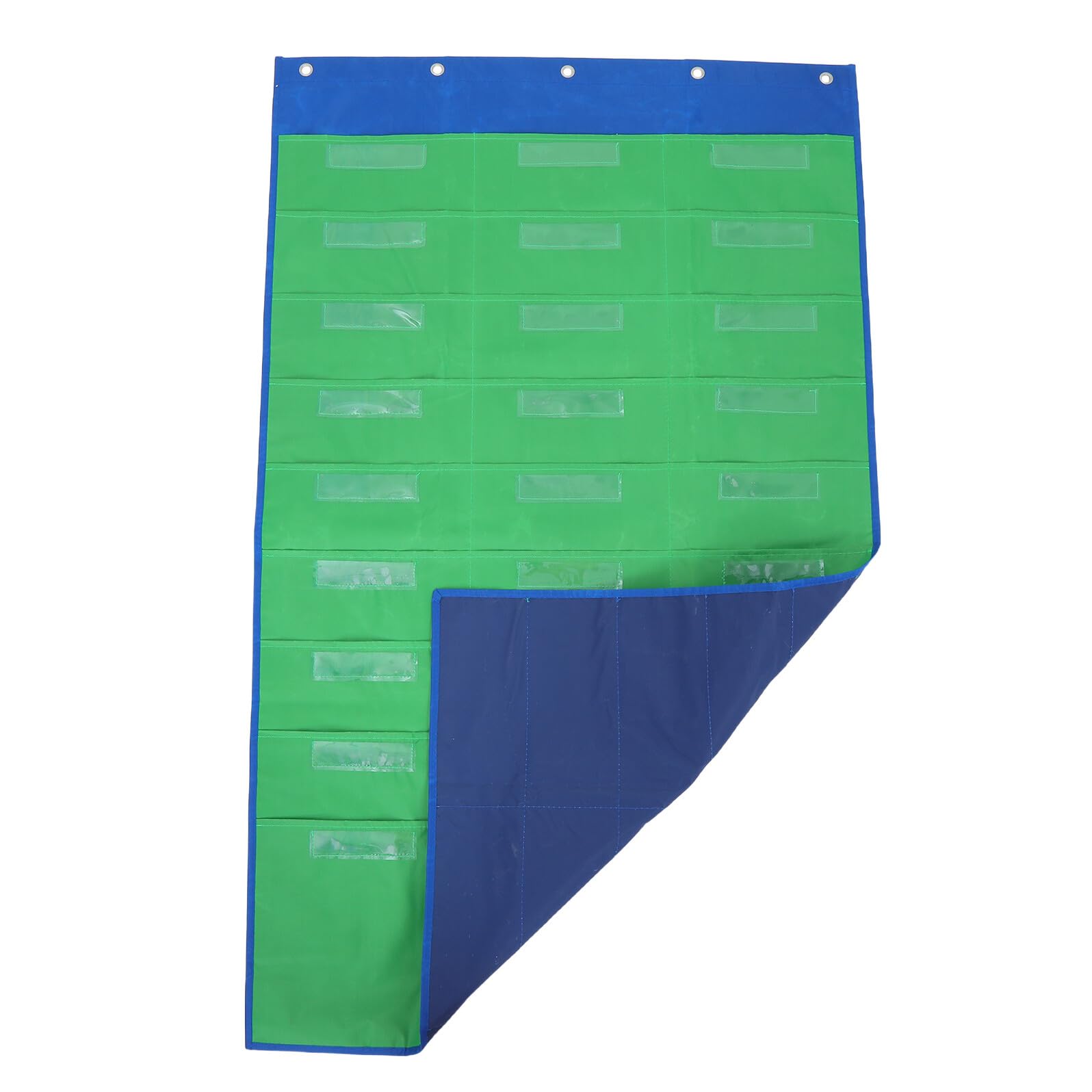 PLAFOPE Paquet de Rangement Mural Vert à 27 Pochettes 216 X 229 CM en Tissu Résistant Organiseur Suspendu pour Classe Porte-Documents pour Devoirs et Supports Pédagogiques Outil