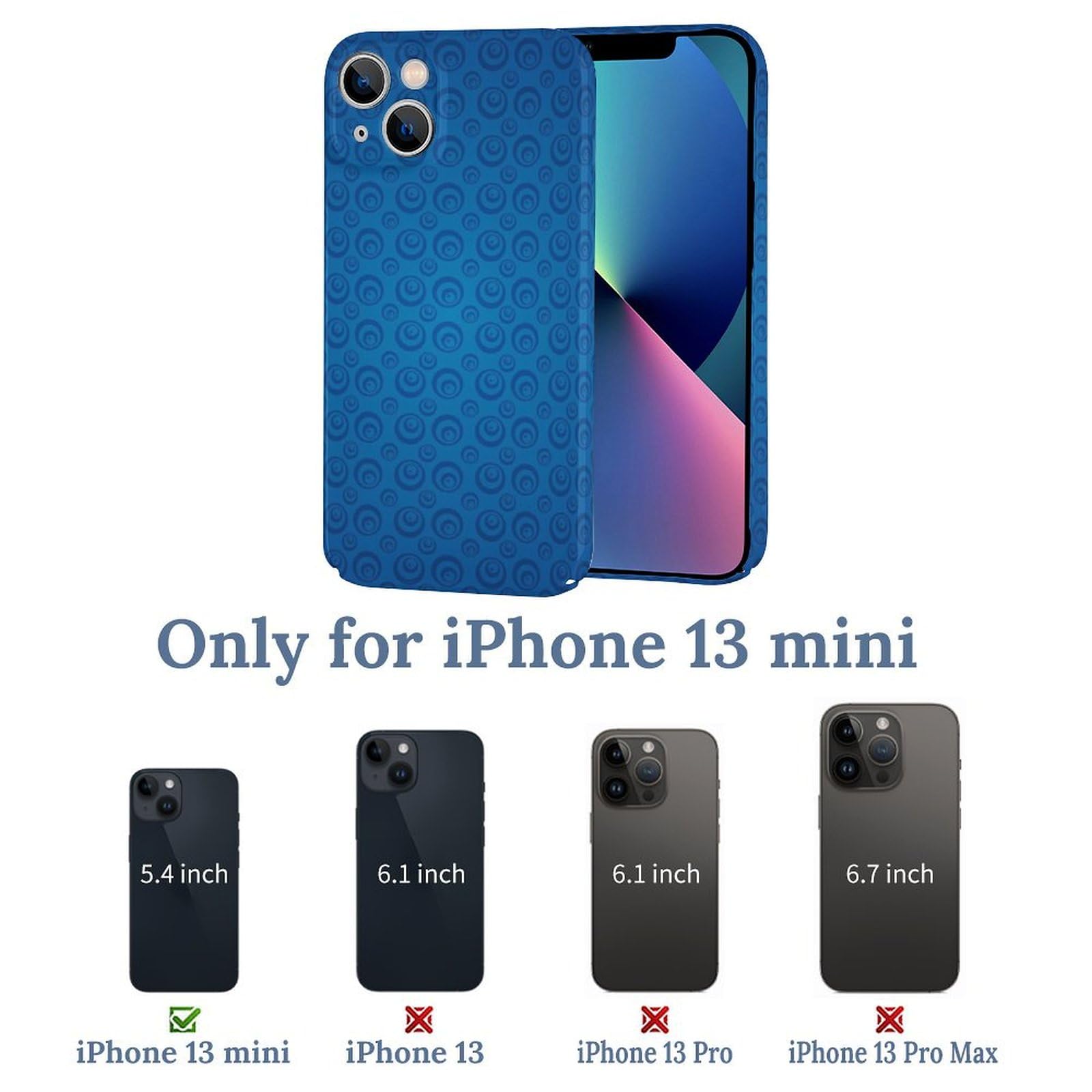 Apple iPhone 13mini 青色 ケース付き Amazon.co.jp: iPhone 13 Miniケース ブルー 円形 水玉 iPhone