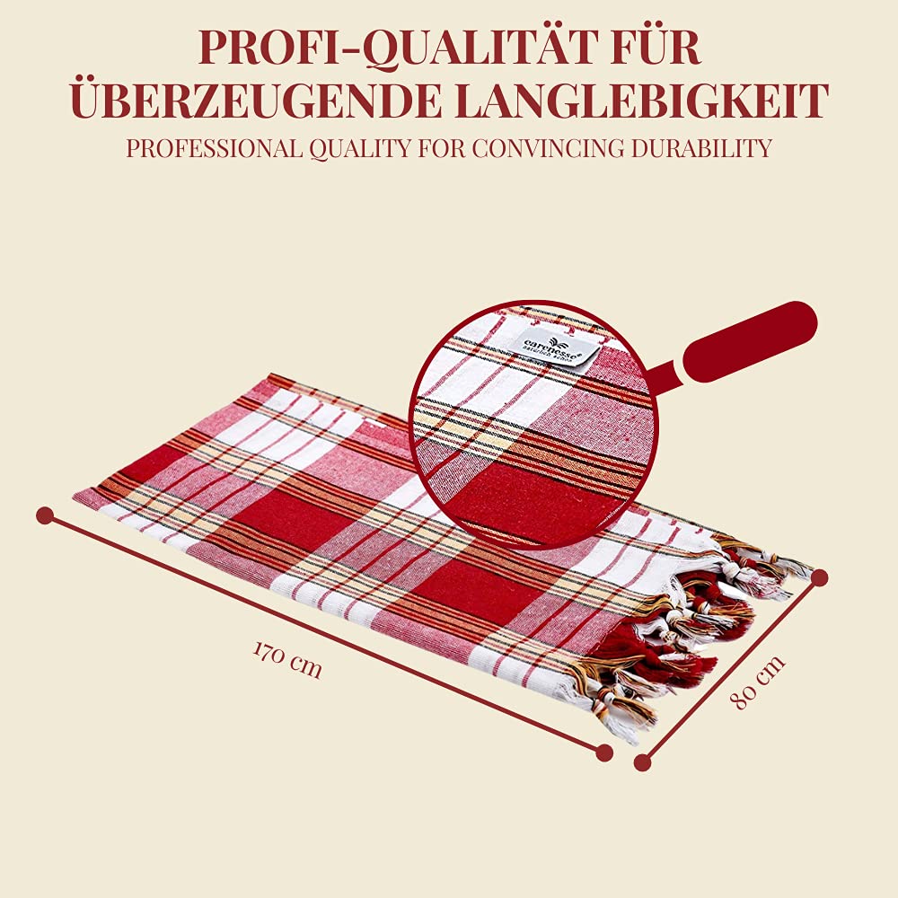 Carenesse Hamamtuch Classic 20er Set 80 x 170 cm Saunatuch rot kariert