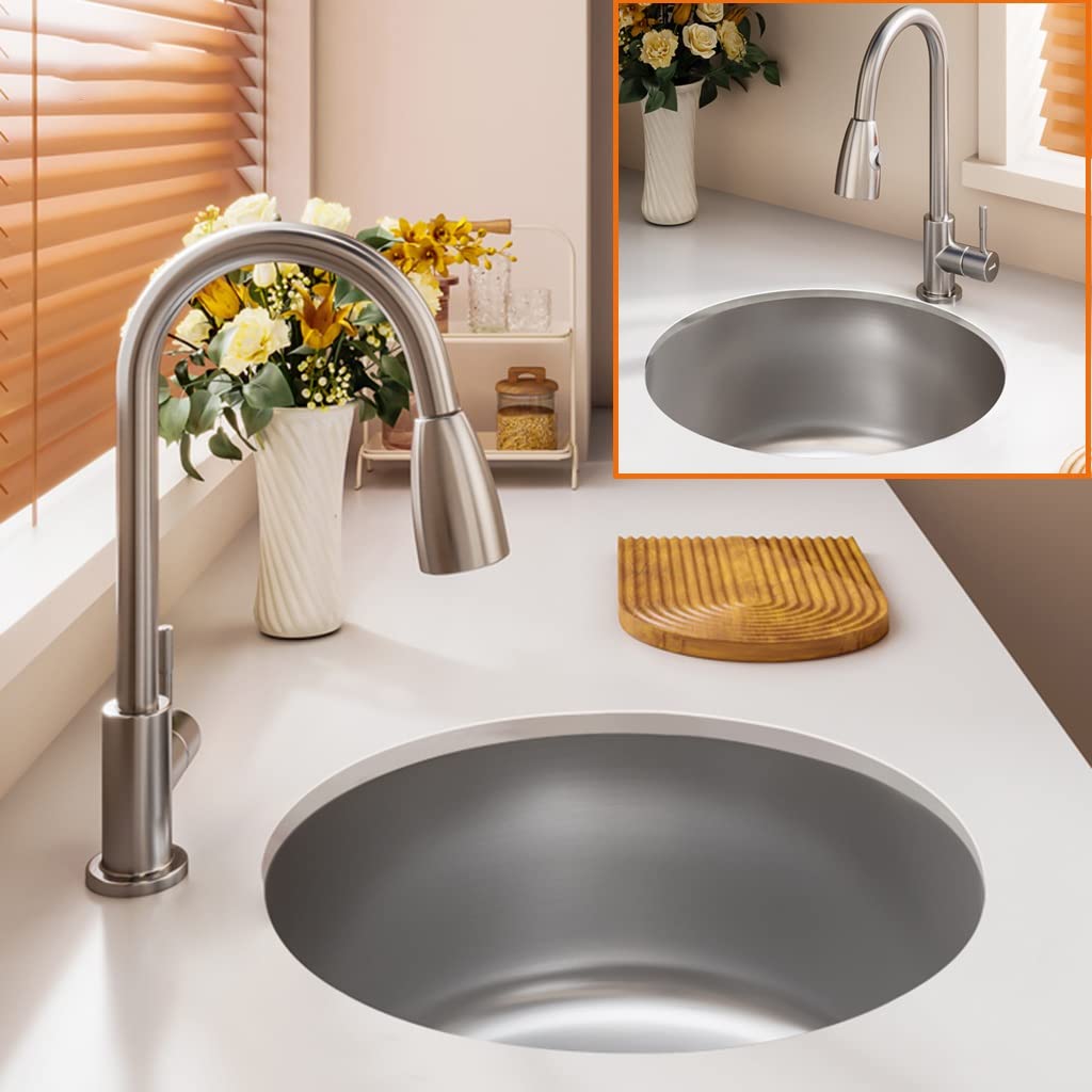 Suncano Drop-in Bar Spüle – 38,1x43,2 Cm, Edelstahl, Einzelbecken, Für Küche & Wohnmobil (gebürstet)
