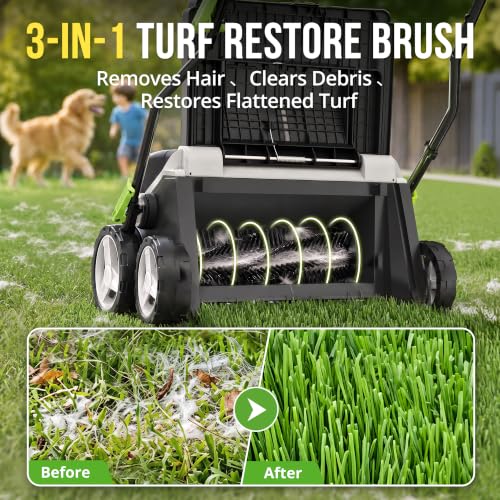 Image of Aspiron 16 inch Artificial Turf Sweeper 2000w Turf Sweeper 15Amp Lawn Sweeper