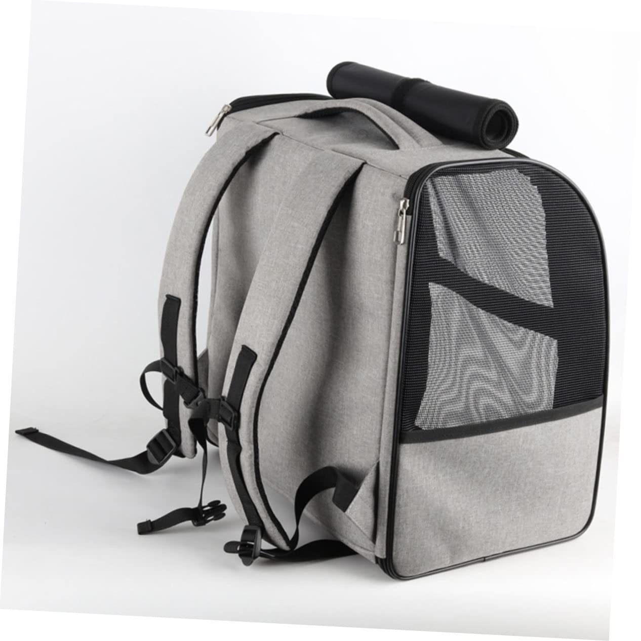 HEMOTON Katzenrucksack Atmungsaktiv Großer Haustiertragetasche Faltbar Langlebig Grau Kleine Größe für Reisen und Freigang