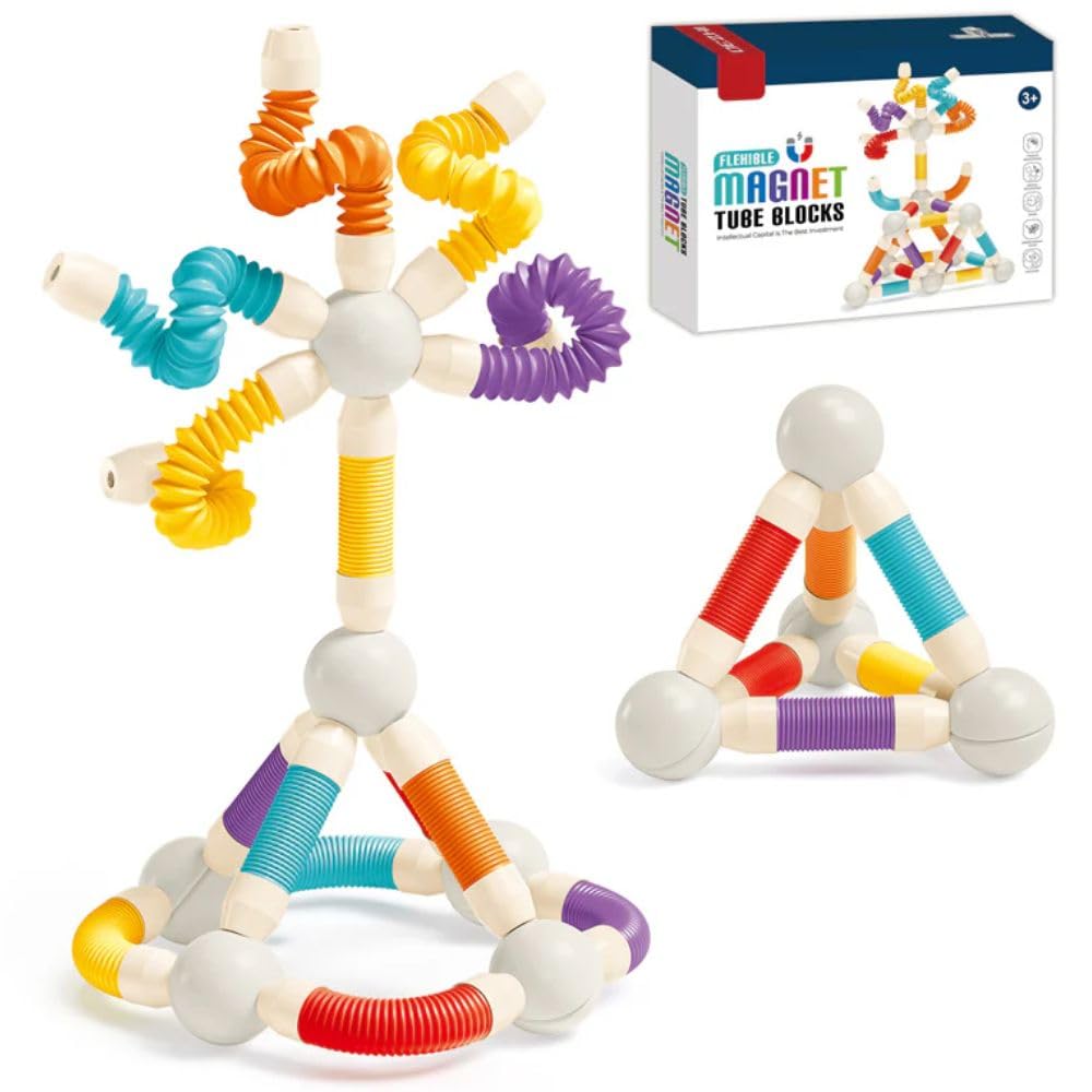 FunBlast Flexible Magnetic Sticks Building Blocks for Kids – 25 Pcs Puzzle Games for Kids, DIY STEM Toys for Kid, Building & Construction Toys, Brain Game Toys for 3+ Year Old Kid Boys, Girls (B)-image-23