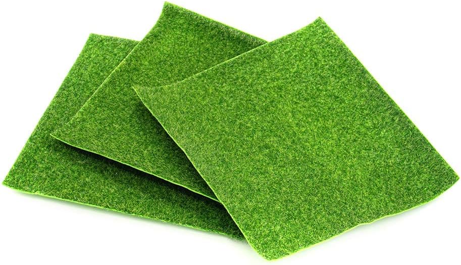 AUEAR, Artificial Garden Grass Life-Like Lawns Squares Fake Fairy Mats Turf Patch Ornament Decoration (3 Pack, 12"x12")