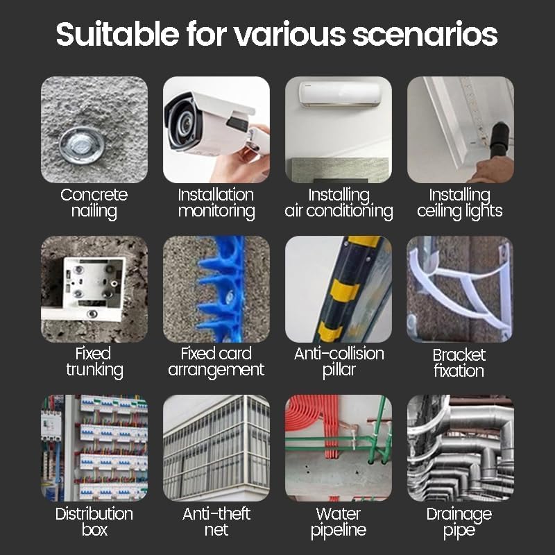 Image of Compact 5 Gear Adjustable Mini Manual Steel Nail Gun for Concrete Wall, Includes 20 Pcs Steel Fasteners and Handy Nails for Wall Storage Tool