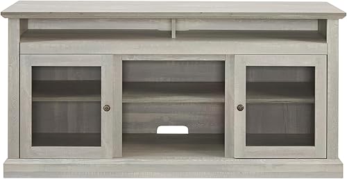 Miniatura 5 de Soporte de TV de granja de 60 pulgadas, centro de entretenimiento con gabinete de almacenamiento, estantes ajustables, consola de TV multimedia para