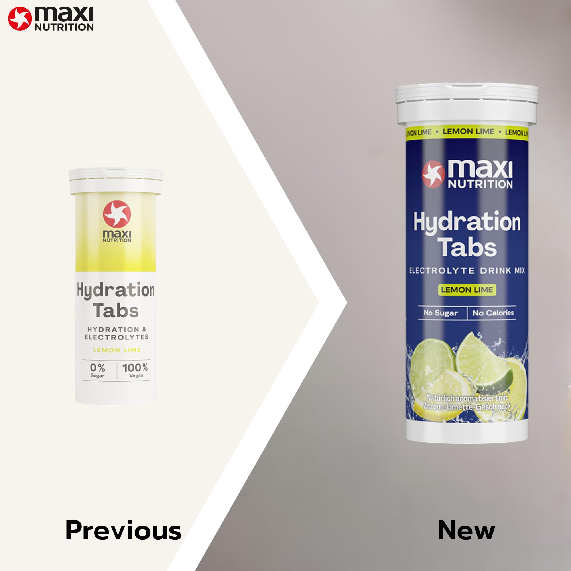 Maxi Nutrition - Tabletas de hidratación, limón limón, cero azúcar, tabletas de electrolitos efervescentes para mejorar la hidratación y recuperación (Sabor Lima Limón)