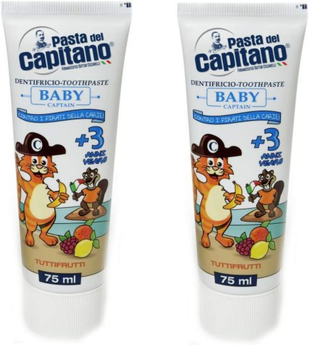 Pasta del Capitano Baby Toothpaste"Tuttifrutti" All Fruits After 3 Years 75ml / 2.54fl.oz, Pack of 2