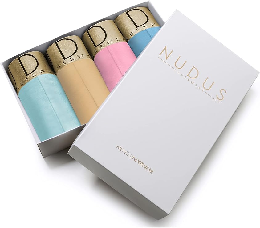 NUDUS Bamboo Rayon Underwear for Men - 4 Pack Premium Men's Double Pouch Underwear - Sexy Mens Underwear Gift Set