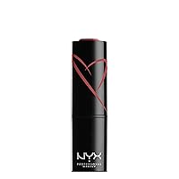 Vista 11 de NYX PROFESSIONAL MAKEUP Lápiz labial satinado Shout Loud, infundido con manteca de karité - Objetivos de esposa (Azul Rojo)