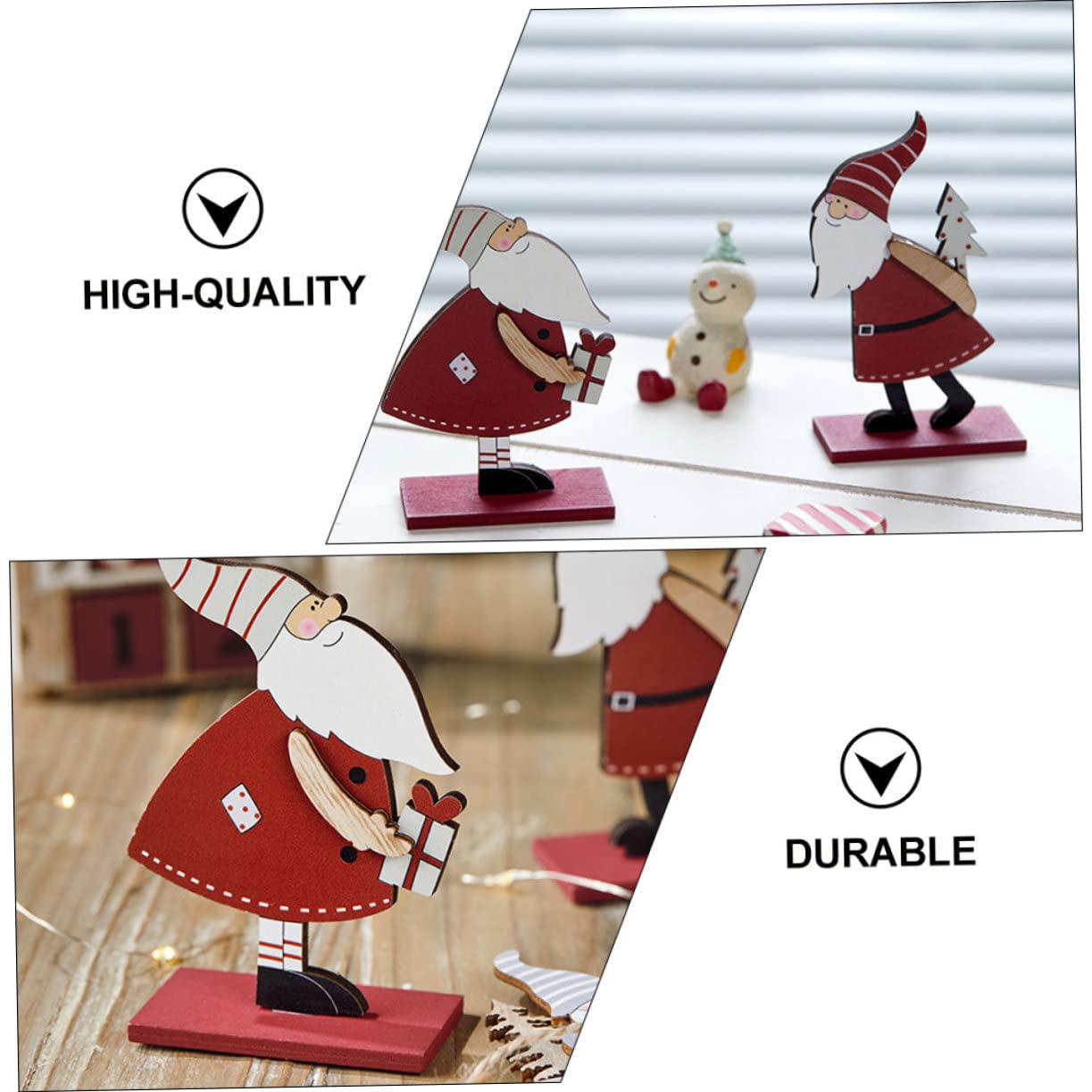 Abaodam 6stücke Kreative Holz Weihnachtsmann Dekorationen Festliche Tischornamente Für Weihnachten Für Zuhause Und Büro Weihnachtsdekoration Desktop Deko