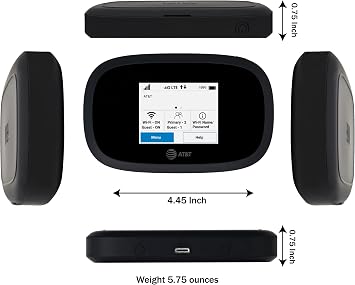 AT&T Wireless Hotspot Pocket WiFi 4G LTE MiFi 8000, Free VPN Mobile Hotspot for Travel, 4G Mobile Portable WiFi, Unlocked Globally, Near 5G Speed up to 1200 Mbps, EVDO-LINK Bundle