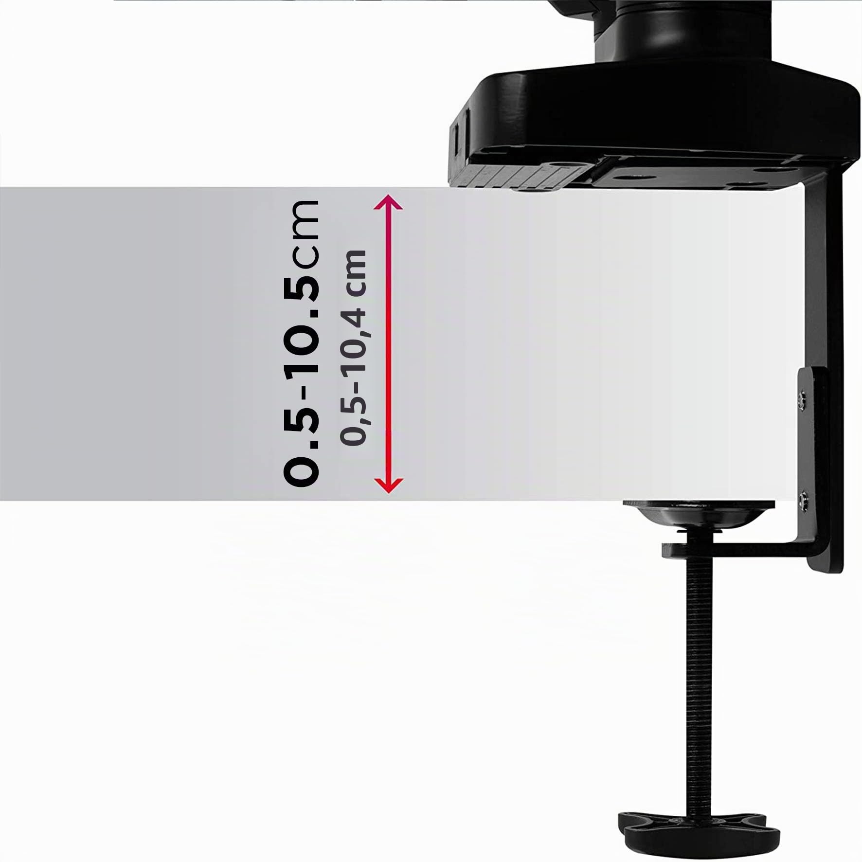 Duronic DMDCL1X1 Support d’écran et Ordinateur Portable VESA 75 100 | Bras pour moniteur d’ordinateur 15 à 27 pouces Support pour laptop Rotatif 360° Inclinable 85° Pivot 180° Charge max 6,5 kg