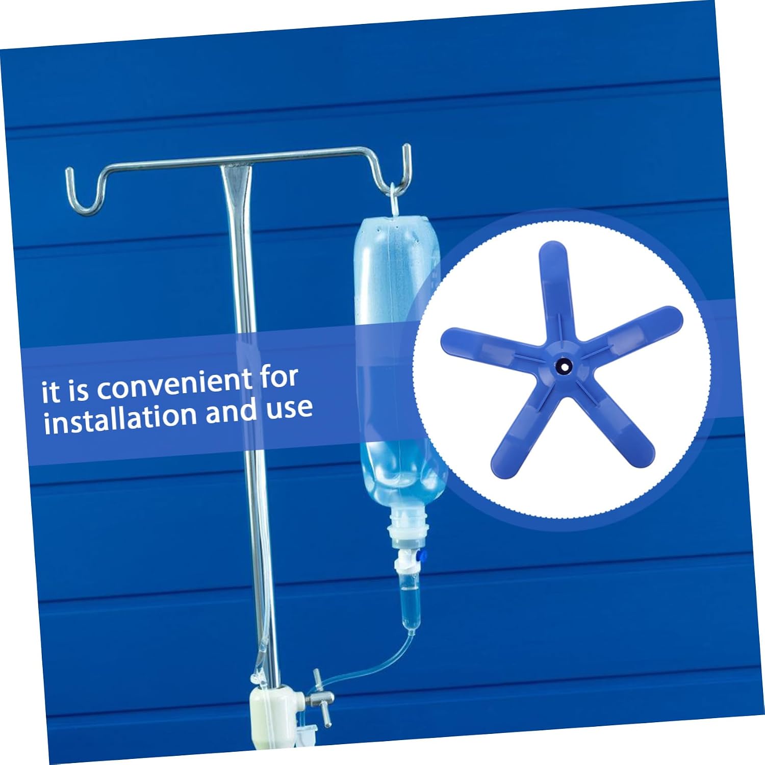 SOLUSTRE Movable Iv Stand Base Wheel Protector Adaptable Drip Stand for Clinics and Hospitals Secure Infusion Bottle Holder Fresh Design