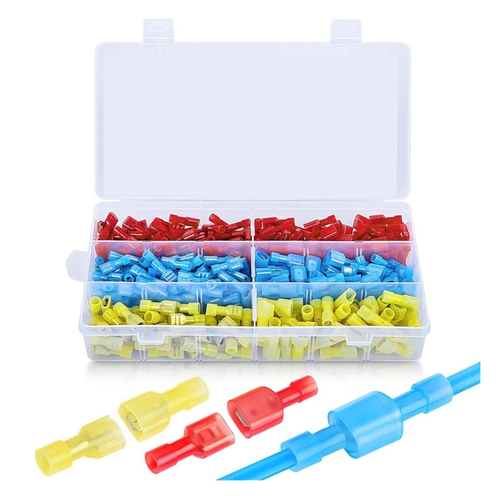 400Pcs Spade Terminals Quick Disconnect Terminals Male Female Spade Connectors Electrical Insulated Wire Crimp Terminals