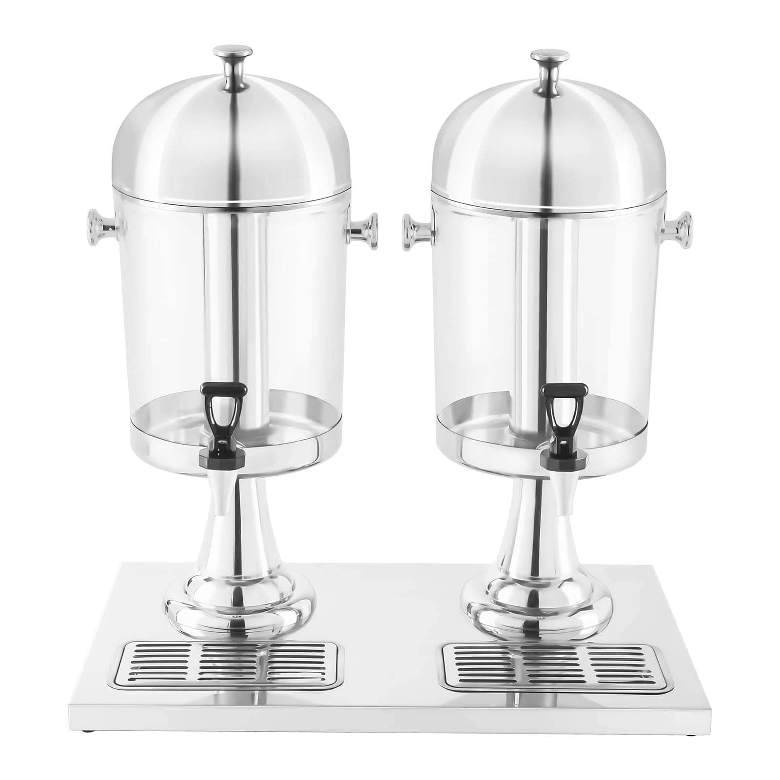 Royal Catering Fontaine à Boissons Distributeur de Boissons RCSD-2 (2x7L, incl. bacs à égouttements, pour verres de 14,5 cm max. de hauteur, 4 pieds antidérapants en caoutchouc)