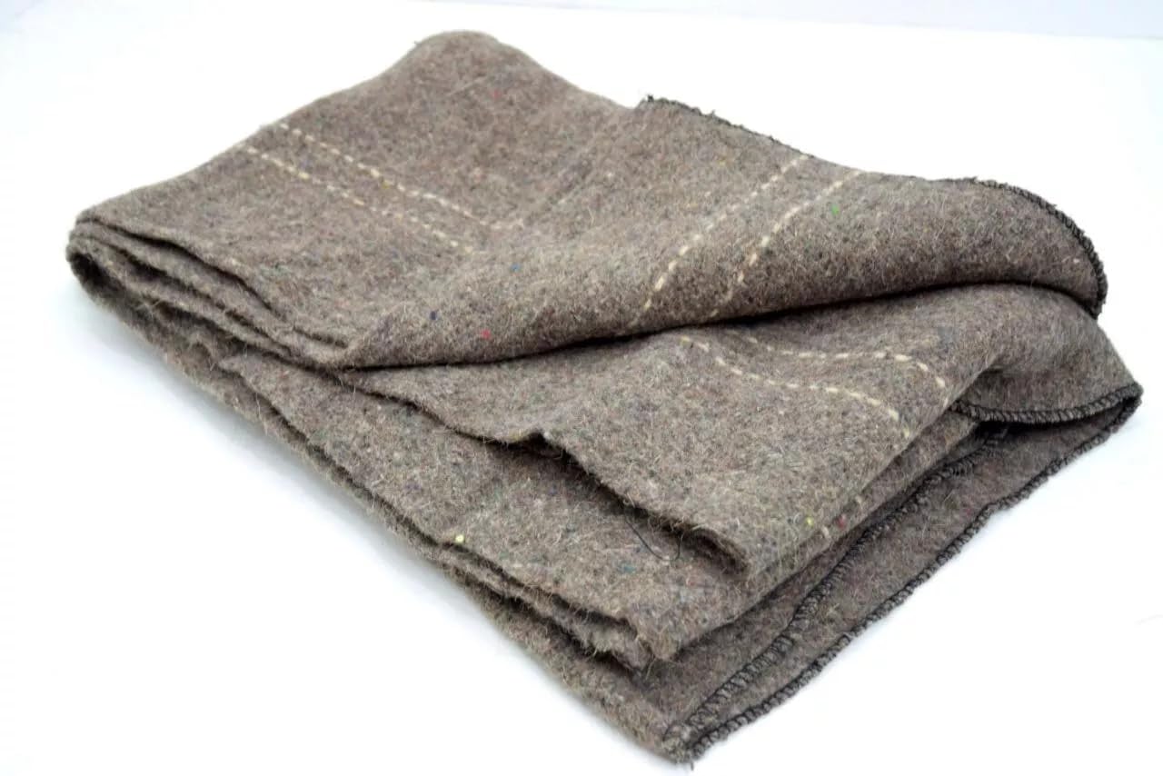 Vintage 1950s Swedish Army Wool Blanket – Authentic Military Surplus Throw for Camping, Hiking, Outdoor Adventures, Survival Gear, Emergency Fleece Blankets, Cozy Wool Throw, Durable & Warm"