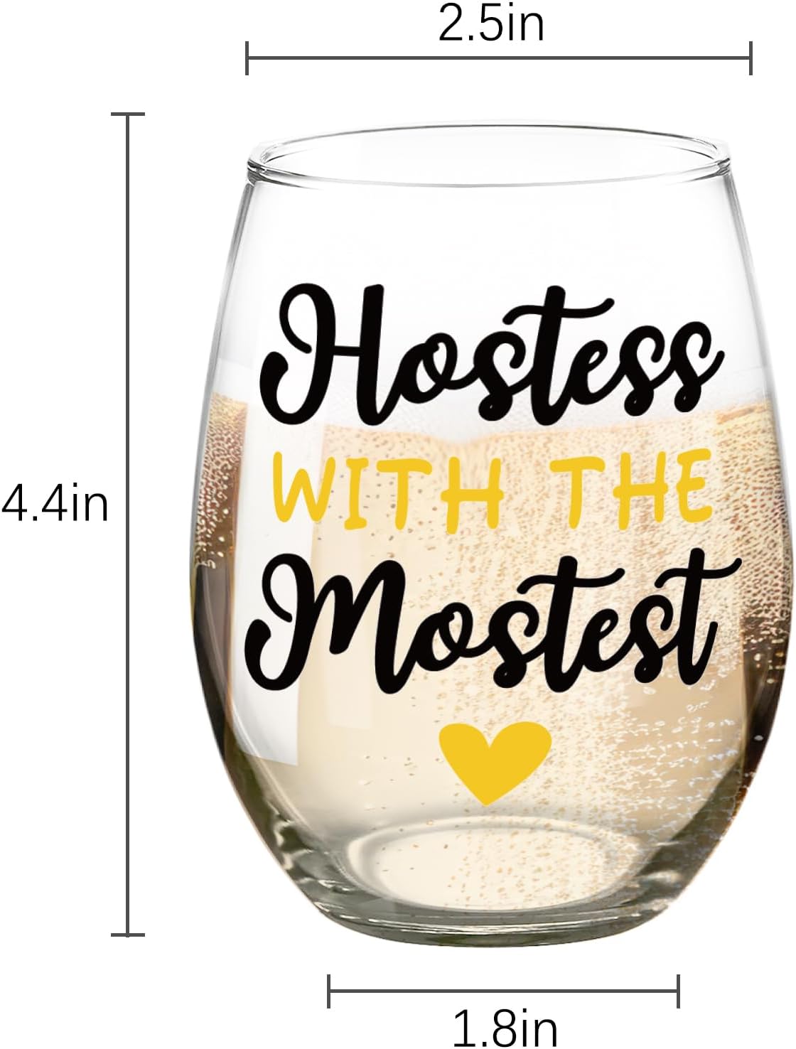 Fatbaby Hostess Gifts Wine Glass,Funny Stemless Wine Glass For Lady of the House Christmas Thank You Gifts Hostess With The Mostest 15 OZ - Image 5